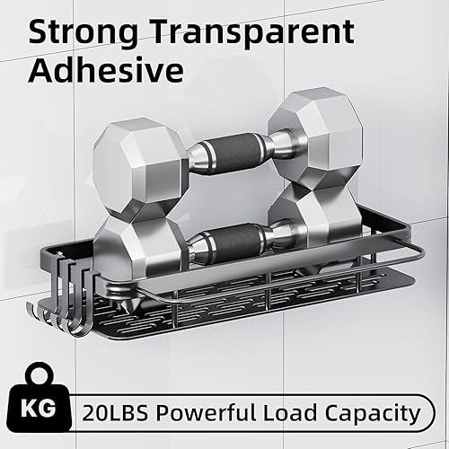 Miniatura 5 de JOYZAN Cesta de estante de ducha, paquete de 5 unidades, organizador de ducha autoadhesivo para decoración del hogar, cocina y baño, organizador con