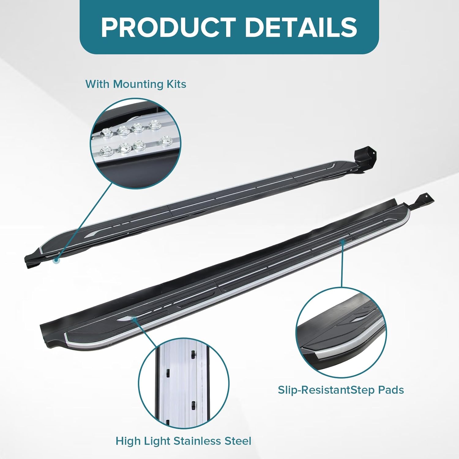 JIAHE Auto Running Boards Nerf Bar for Mazda CX-50 2023 2024 2025,CX50 Black Pairs Aluminum Side Steps w/ 300LBS Capacity,High Strength/Anti-Slip/Removable