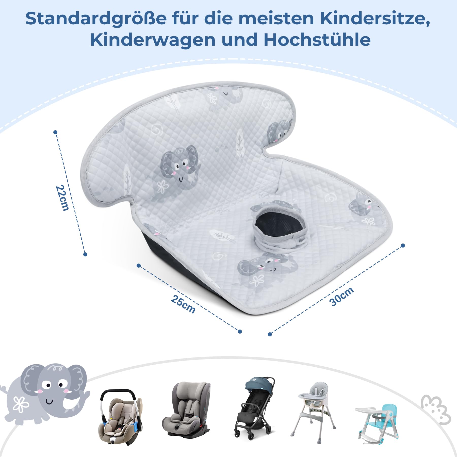 INFANZIA Siège Sec, Protecteur De Siège De Voiture Imperméable Pour L' Apprentissage De La Propreté Des Tout-petits, Bébés Et Nourrissons, Tapis Pour Sièges De Voiture Et Poussettes (bleu, Lot De 2