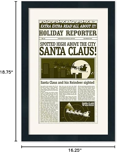 Miniatura 9 de Moderno marco de periódico de madera mate (negro)  Tapete blanco sin ácidos con parte frontal de acrílico resistente a los rayos UV  Elegante