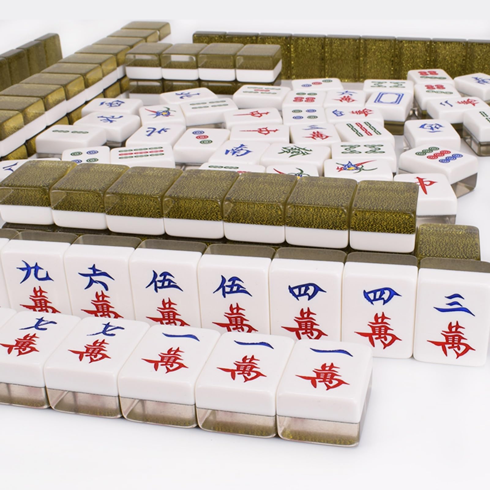 Set Di Gioco Mahjong Con 144 Tessere Acriliche Numerate, 3 Dadi, 2 Tessere Di Ricambio E Borsa For Il Trasporto Set Completo Di Mahjong Cinese Majiang Di Grandi Dimensioni Mah Jongg(3.8cm/1.49'')