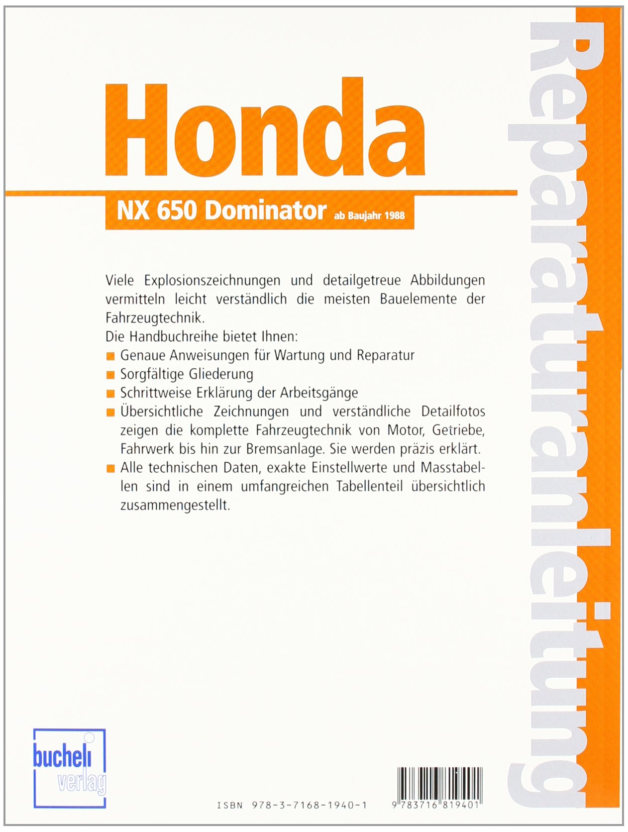 Honda NX 650 Dominator (Reparaturanleitungen)