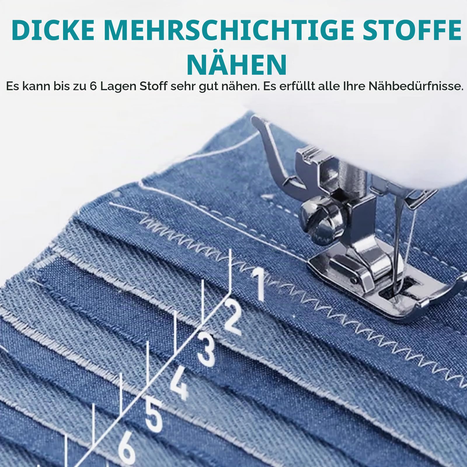 Mini-Nähmaschine mit 45 Stichen, Nähkit für Haushalt & Einsteiger