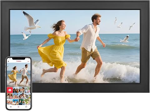 Bestrip 15.6" Digital Picture Frame,32GB Large Digital Photo Frame-1920 * 1080 IPS HD Touch Screen,Auto-Rotate Wall Mount,Share Picture Video,Birthday, Wedding,Gifts for Her,Frameo App