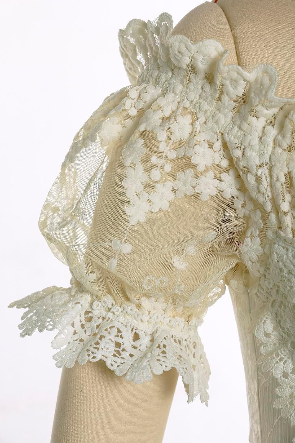 Regency Dresses for Women Luxurious Embroidery Lace Empire Waist Victorian Dress - Image 7