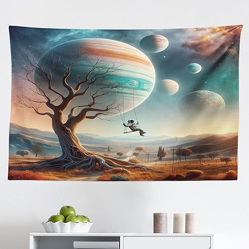 Miniatura 165 de Ambesonne Tapiz de la Torre Eiffel, tamaño Queen, imagen de la Torre Eiffel, París, Francia, coche vintage, calle, nubes oscuras, colcha colgante