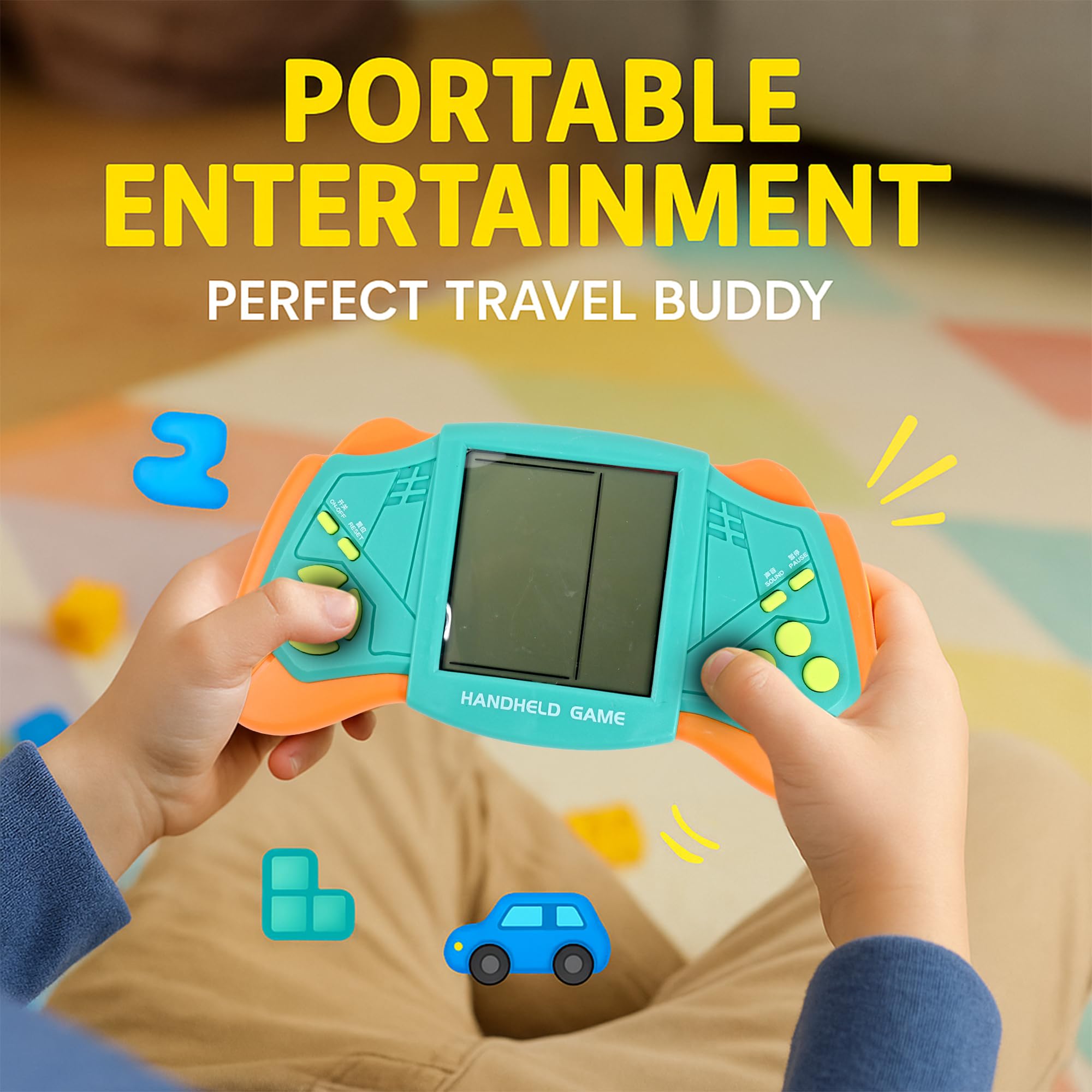 Console Portable Rétro Brique Aile Cool – 2574 Jeux En 1, Écran 3.5 Pouces, Design Bleu Ailé – Jouet Électronique Enfant & Étudiant Cadeau Noël