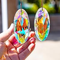 Vista 14 de 3 piezas de prismas de cristal de 2/2.5/3 pulgadas, atrapasoles de candelabro, adornos colgantes coloridos de Bauhinia, creadores de arcoíris