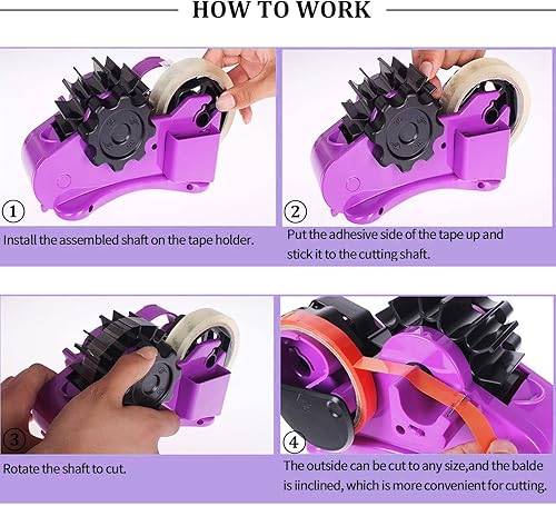 Miniatura 6 de Sublimación de cinta térmica púrpura - Dispensador de cinta térmica de corte en rollo múltiple de 1 pulgada y 3 pulgadas, núcleo de doble carrete