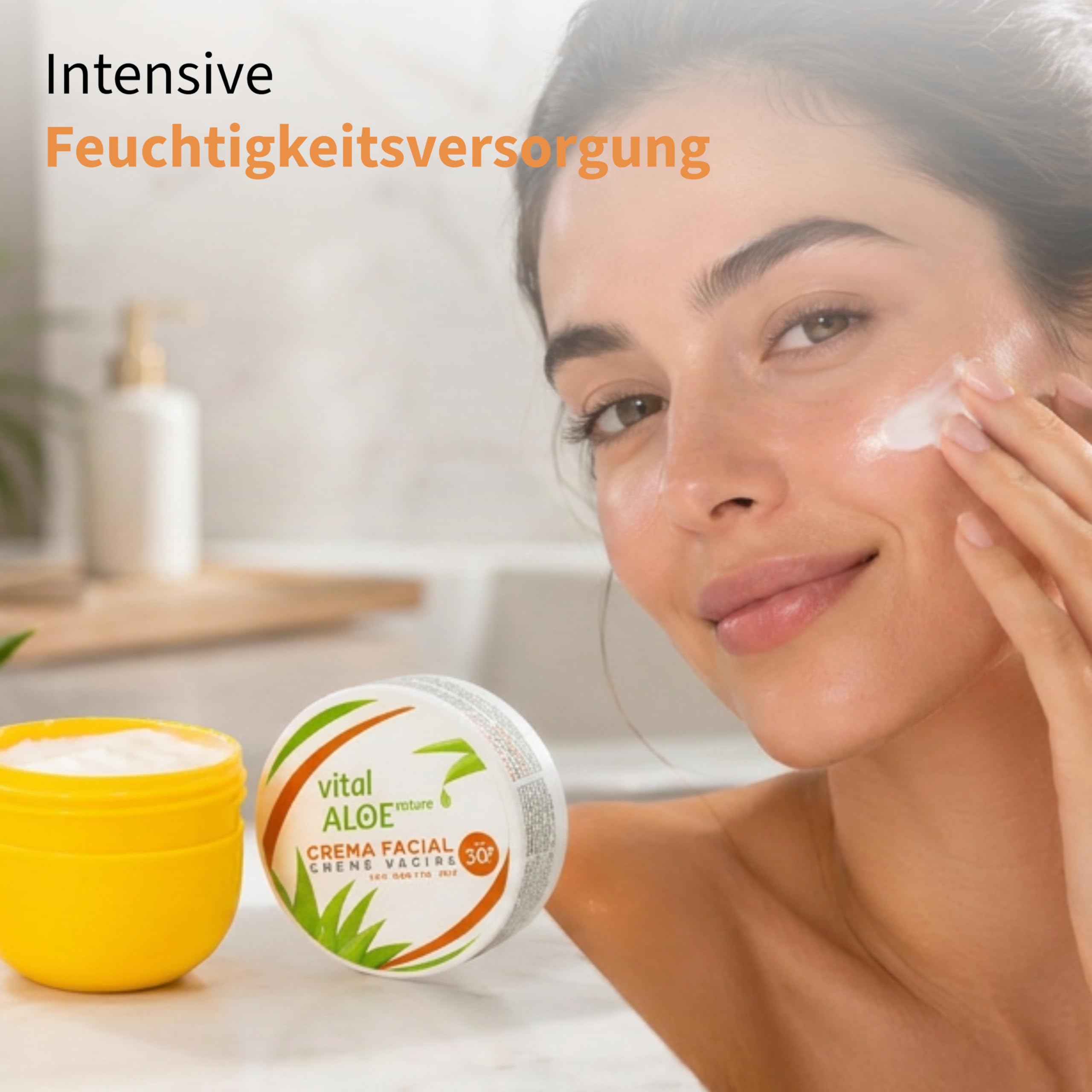Aloe Vera Gesichtscreme mit Sonnenschutz SPF 30+ | 2x50 ml | Feuchtigkeit und Täglicher Schutz für das Gesicht | Leichte Nicht Fettende Textur | Ideal für Stadt, Strand und Skincare