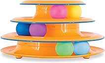 Catstages Tower of Tracks 3-Level Cat Track Toy with 6 Balls, Interactive Toy for Indoor Cats, Orange