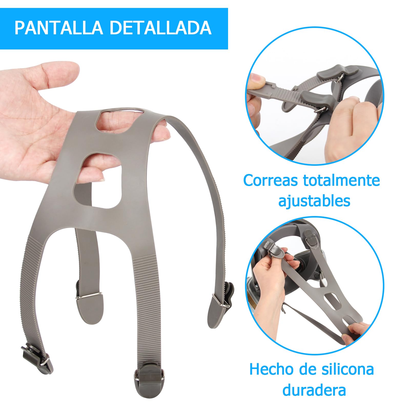 Arnés Para La Cabeza 6897 Compatible con serie 6000, 6700, 6800 y 6900 de 3M, Trudsafe 6800, Recambio de Arnés de Cabeza para Respirador Facial Completo