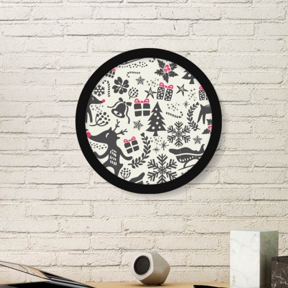Cadeaux Noel peinture abstraite en cadre rond noir pour proche