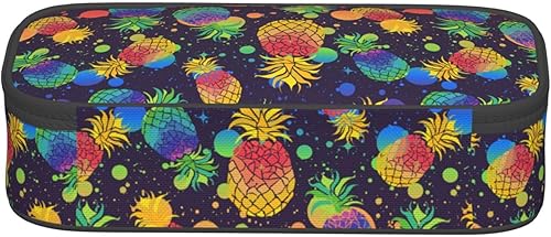 Miniatura 8 de Estuche de lápices de piña tropical colorido de gran capacidad, bolsa de almacenamiento para lápices, bolsas de papelería con cremallera, soporte