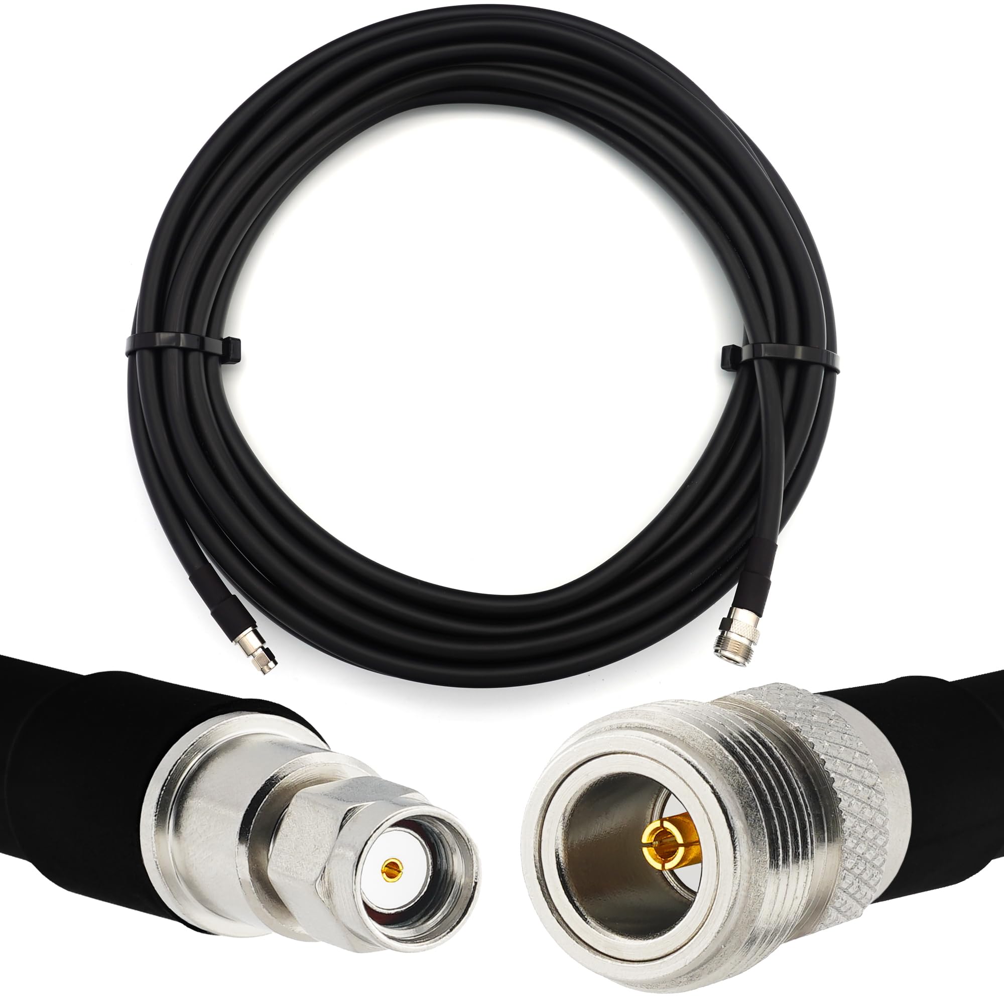 20m RP-SMA maschio a N femmina сavo coassiale 50 Ohm HF-400 flessibile (equivalente a LMR400 UF UltraFlex) — per WiFi/Router/Antenna/Wireless/RF/Radio