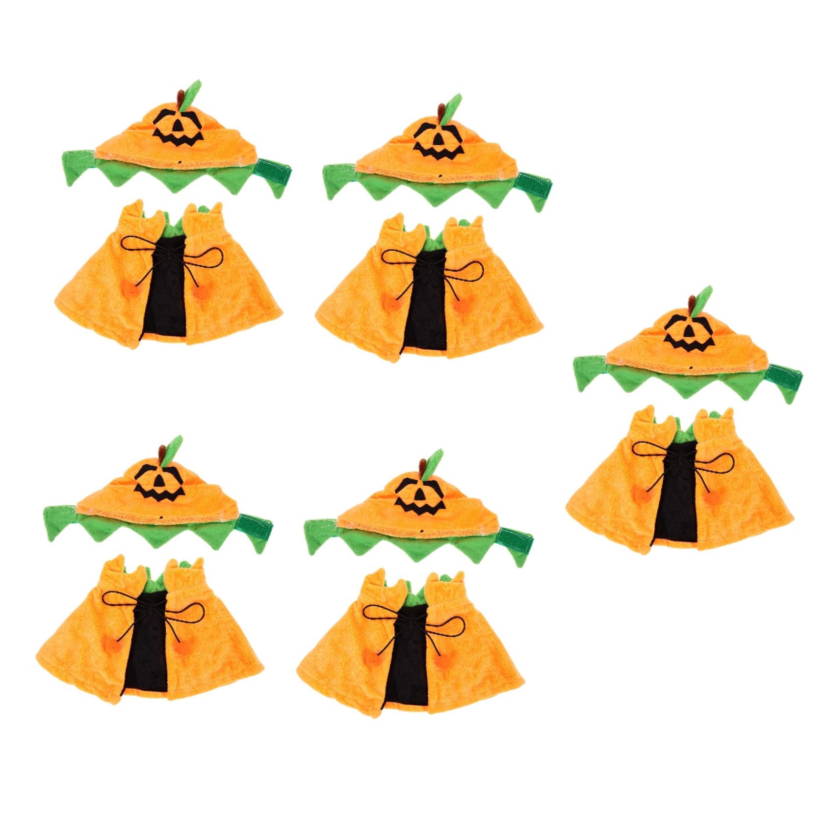 Sosoport 5sets Costume Per Animali Domestici Cappello e Mantello Forma Di Zucca Per Halloween Accessori Per Cani e Gatti Facile Da Indossare