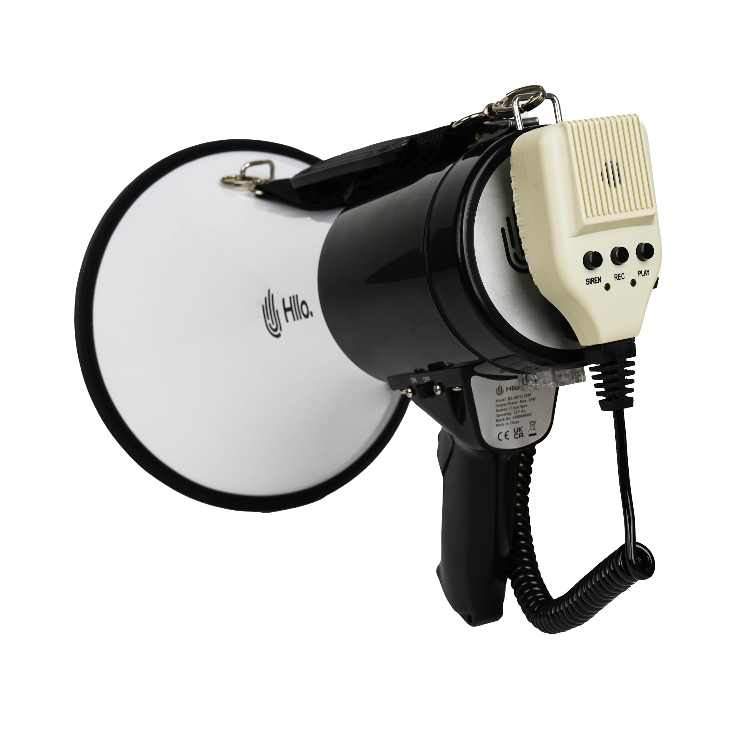 Mégaphone 121 DB avec Sirène et Volume Réglable