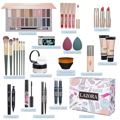 Miniatura 9 de El kit de maquillaje todo en uno para niñas incluye sombra de ojos corrector de pincel lápiz labial corrector de brillo de labios lápiz de ojos