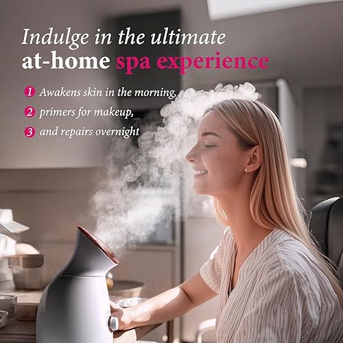 Miniatura 14 de Vaporizador facial nano-iónico, vapor caliente para sauna o SPA casero, humidificador, atomizador, para hombres y mujeres, humectante, destapa los 1