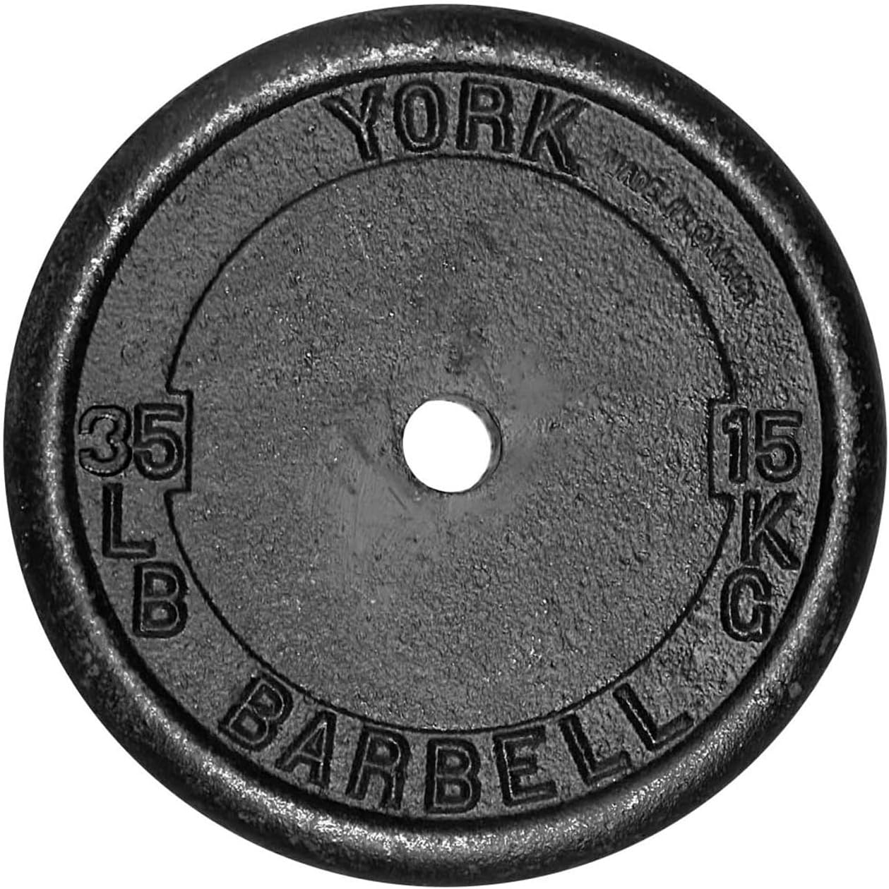 YORK 1” Standard Contour Cast Iron Plate 35 lbs, Black