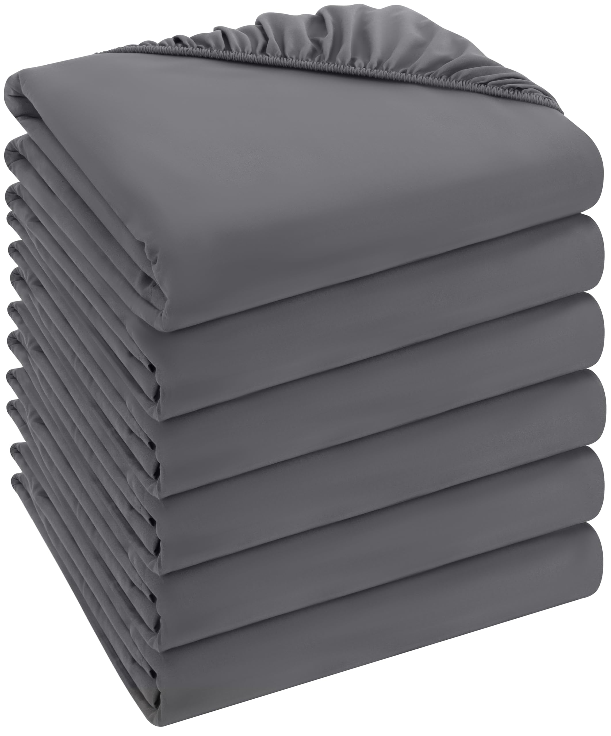 Utopia Bedding Fitted Sheet (Bulk Pack of 6) - Deep Pocket - Easy Care - Soft Brushed Microfibre Fabric - Shrinkage and Fade Resistant (Super King, Grey)