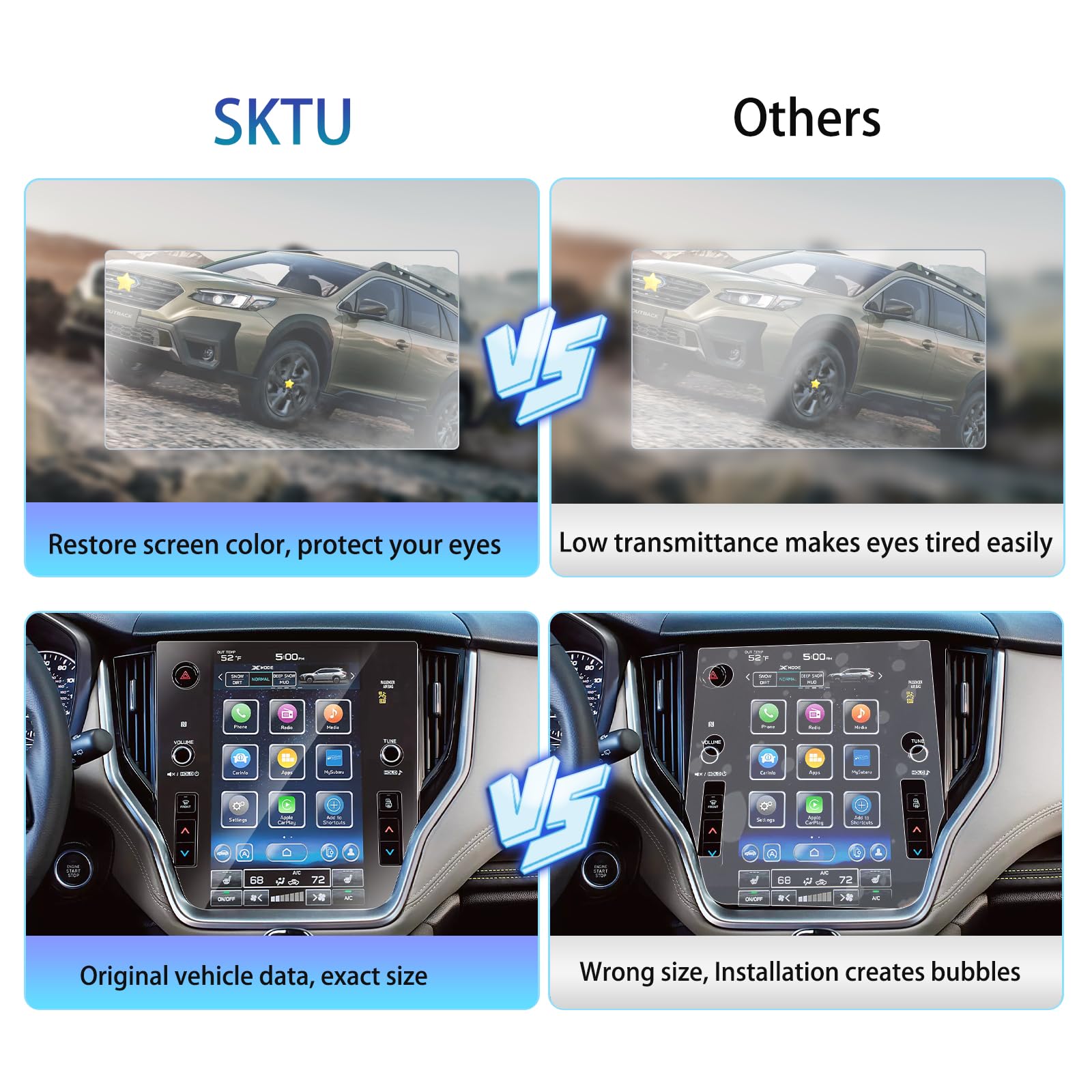 JCAKES Navegación Protector Pantalla 11.6 Inch Tempered Glass Screen Protector For Subaru For Outback For Legacy 2020 2021 2022 2023 3 Holes Touch GPS Navigation Screen Templado