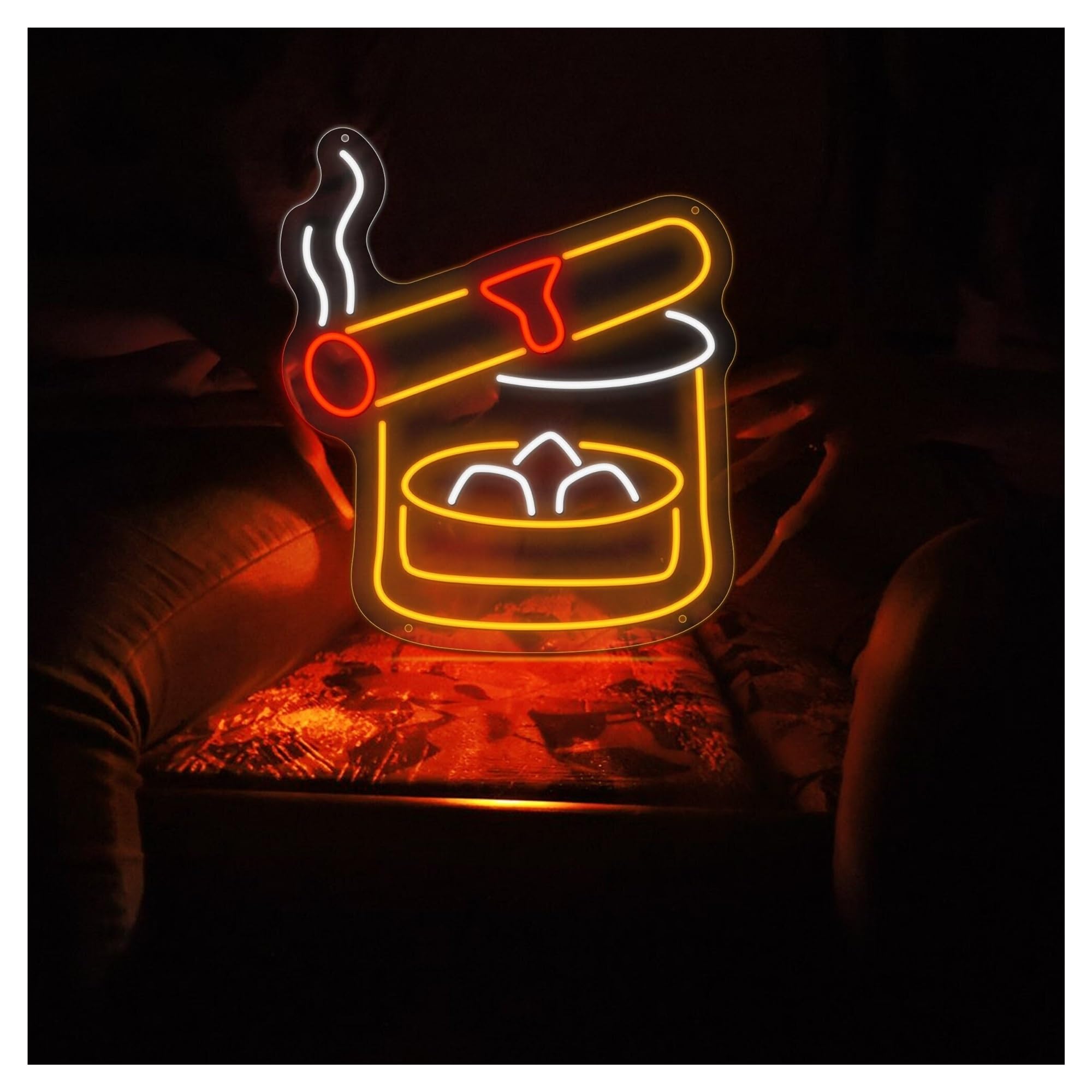 XENITE Luces Art Decoration Christmas Letrero De Neón De Cigarro Y Vaso De Whisky, Decoración De Pared De Vidrio Para Bar, Hogar, Fiesta 38cmx43cm