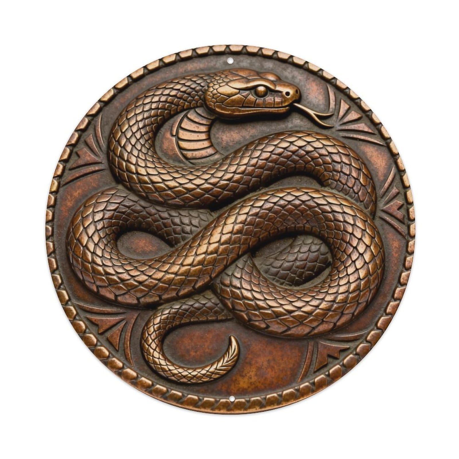 Native Rattlesnake Tail Totem Metal Tin Sign Plaque