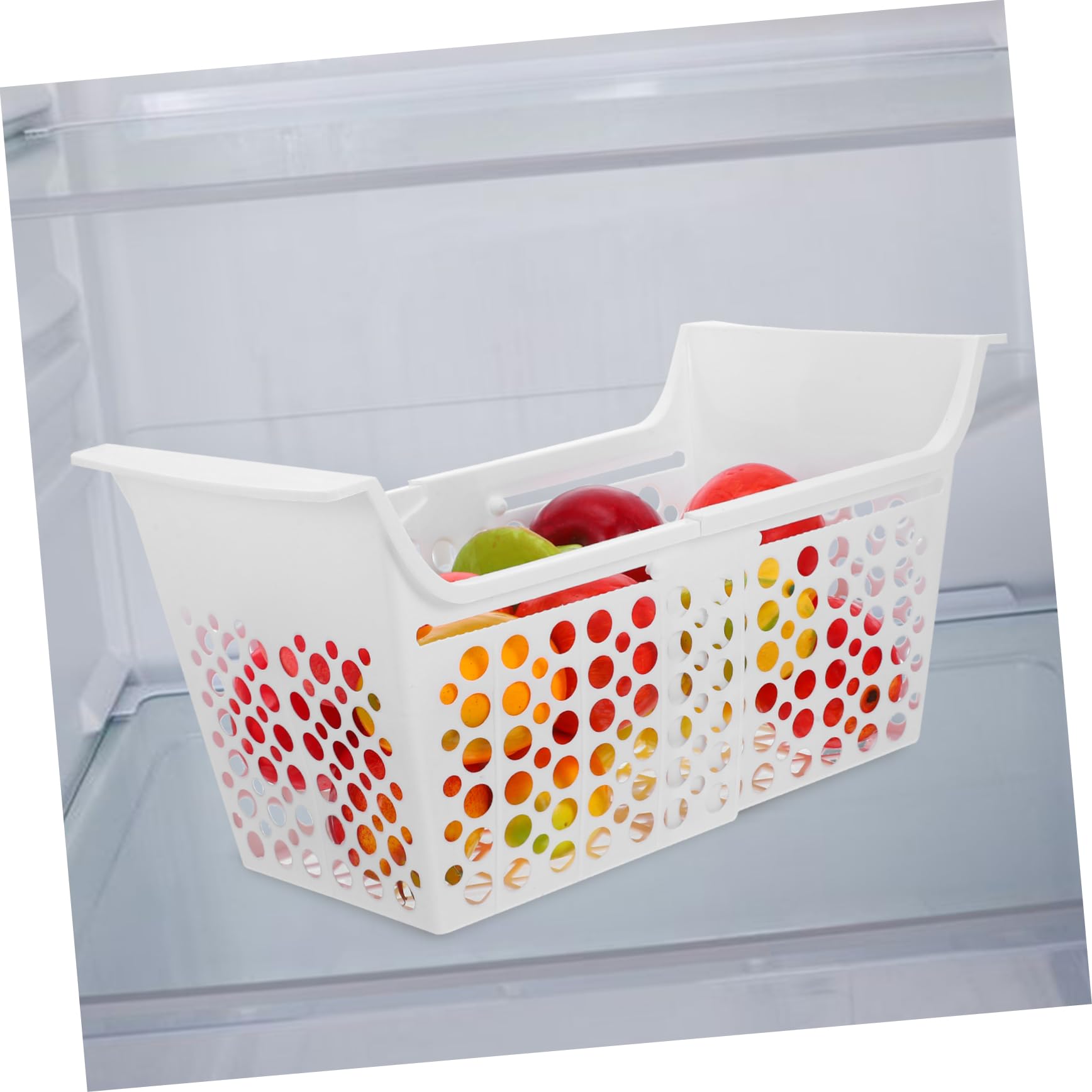 Homoyoyo Cesta Congelador Ajustable Orificios de Drenaje Organizador Expandible para Arcón y Refrigerador Diseño Moderno para Almacenamiento de Alimentos
