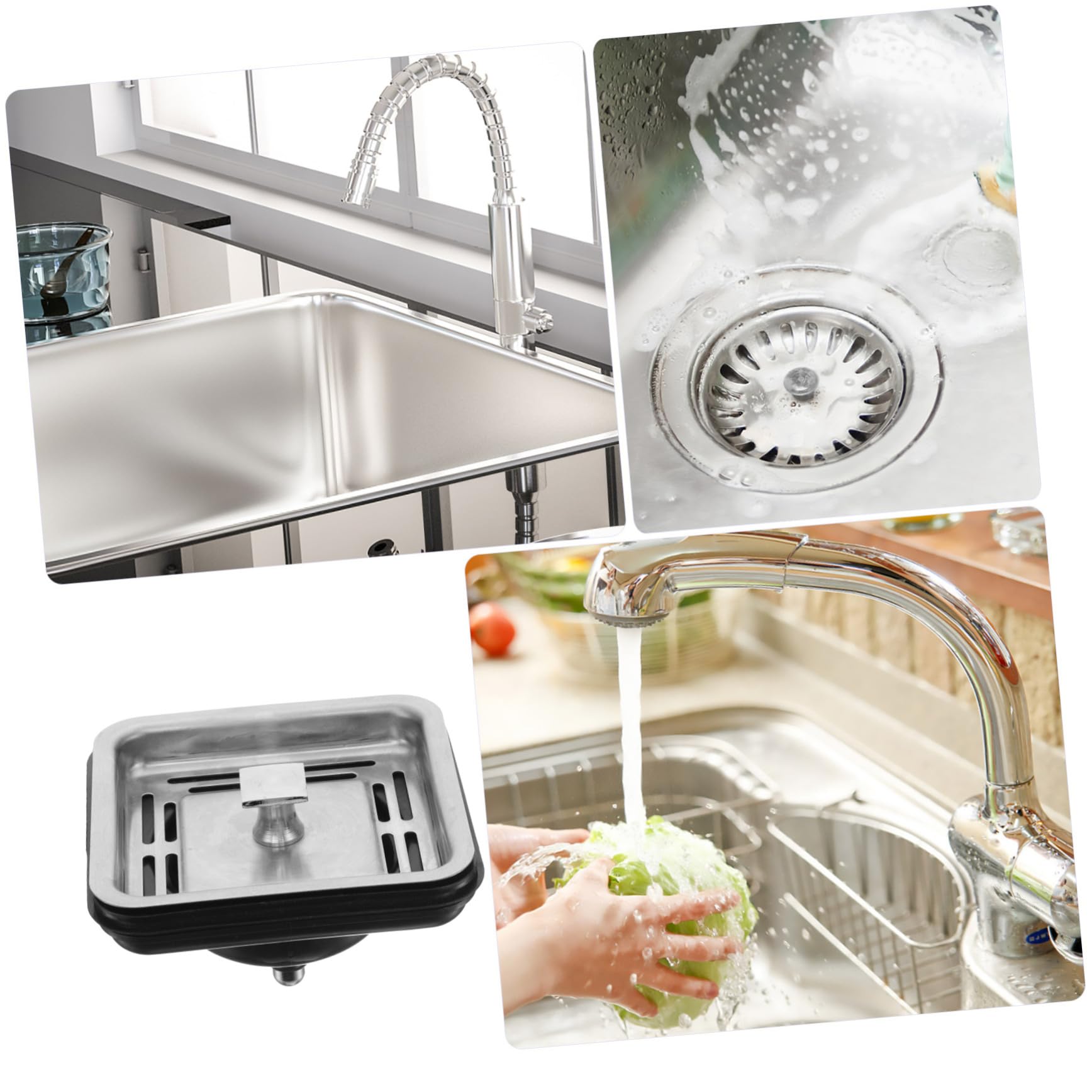 POPETPOP Lot De 4 Bouchons Carrés Pour Broyeur À Déchets En Acier Inoxydable