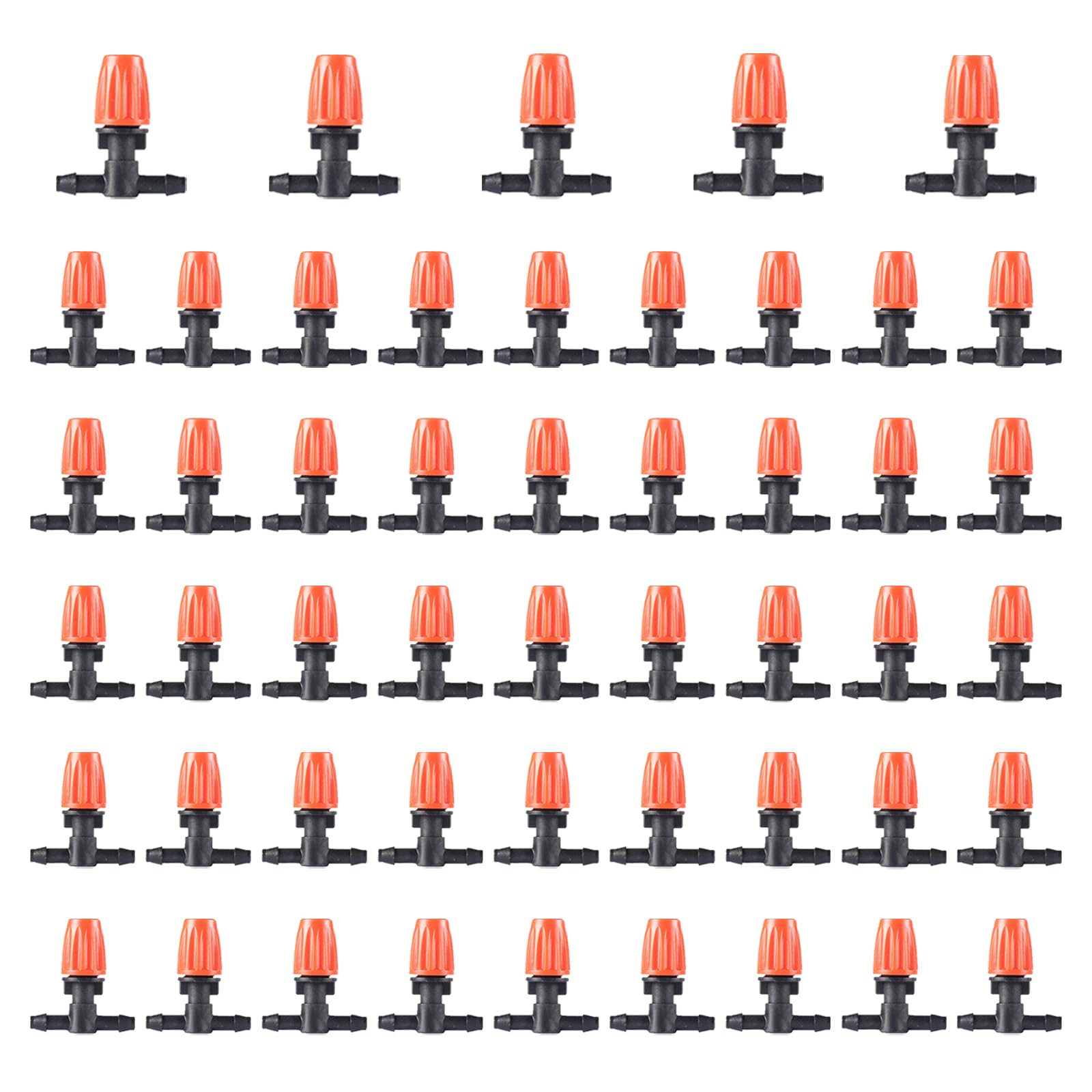 elthmprPack of 50 Micro Drip Spray Nozzles, Irrigation Sprinkler, Adjustable Mist Nozzles, Dripper Irrigation for Flower Beds, Vegetables, Lawn (50 Pieces/Set)