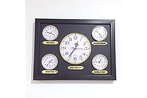 Customizable 5 Region Time Zone Clock