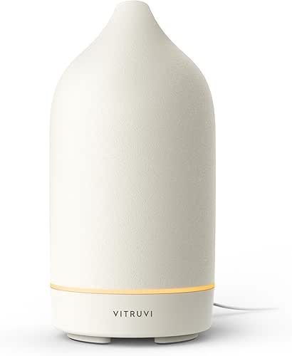 Vitruvi Stone Diffuser, Ceramic Ultrasonic Essential Oil Diffuser for Aromatherapy