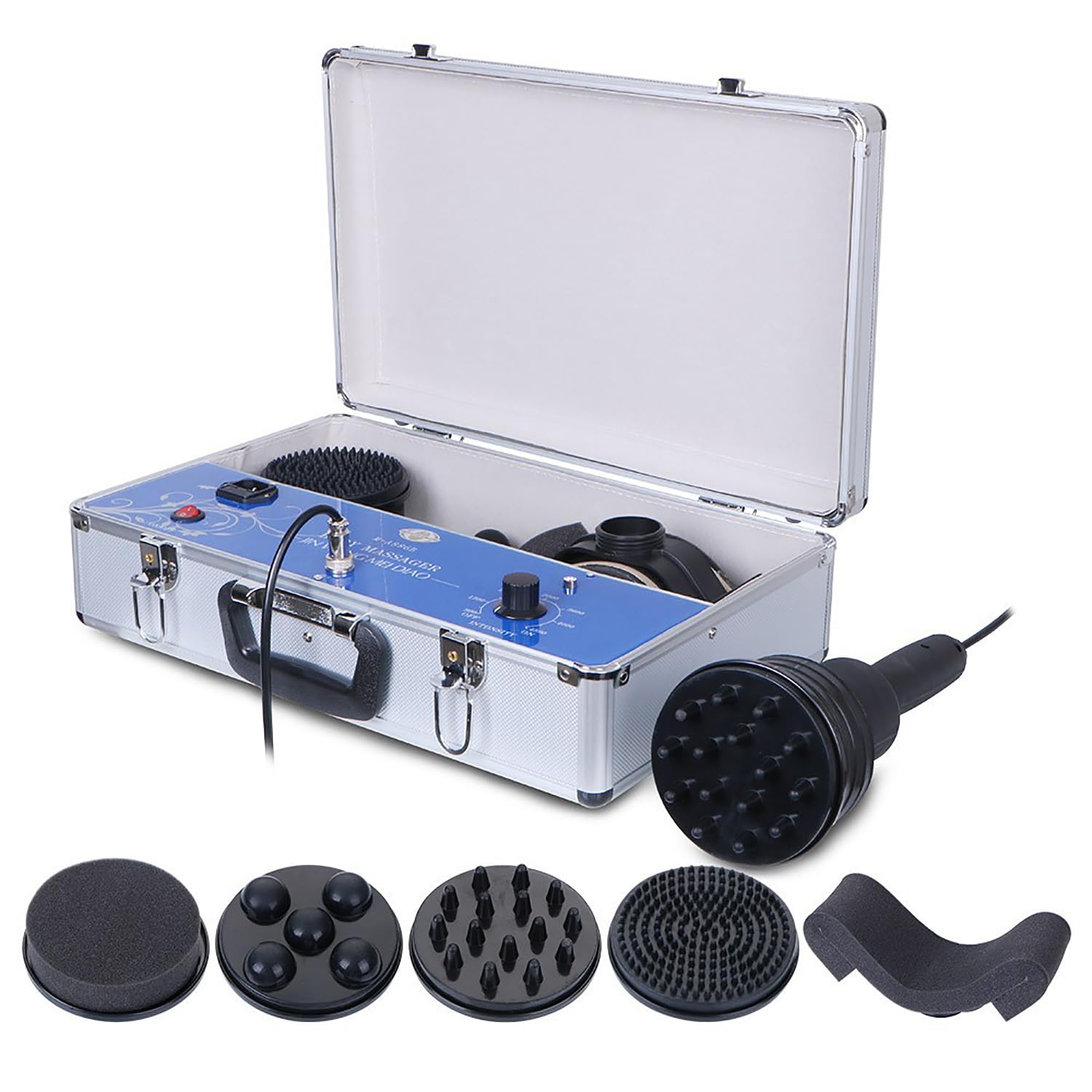 Massaggiatore Elettrico anticellulite a Vibrazione G5, Macchina per cavitazione Corpo Intero Tipo Box con 5 testine massaggianti, massaggiatore Manuale per la rimozione del Grasso