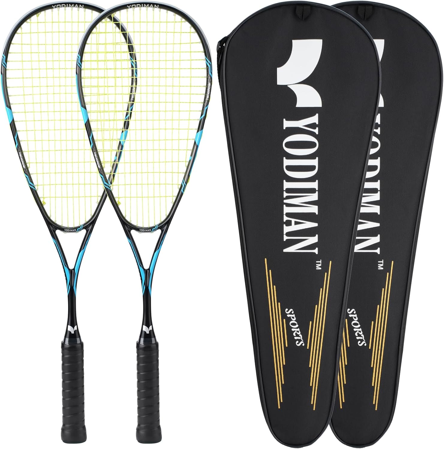 Graphene Touch Squash Racquet Series, (Speed/Radical), Pre-Strung Squash Rackets Set of 2