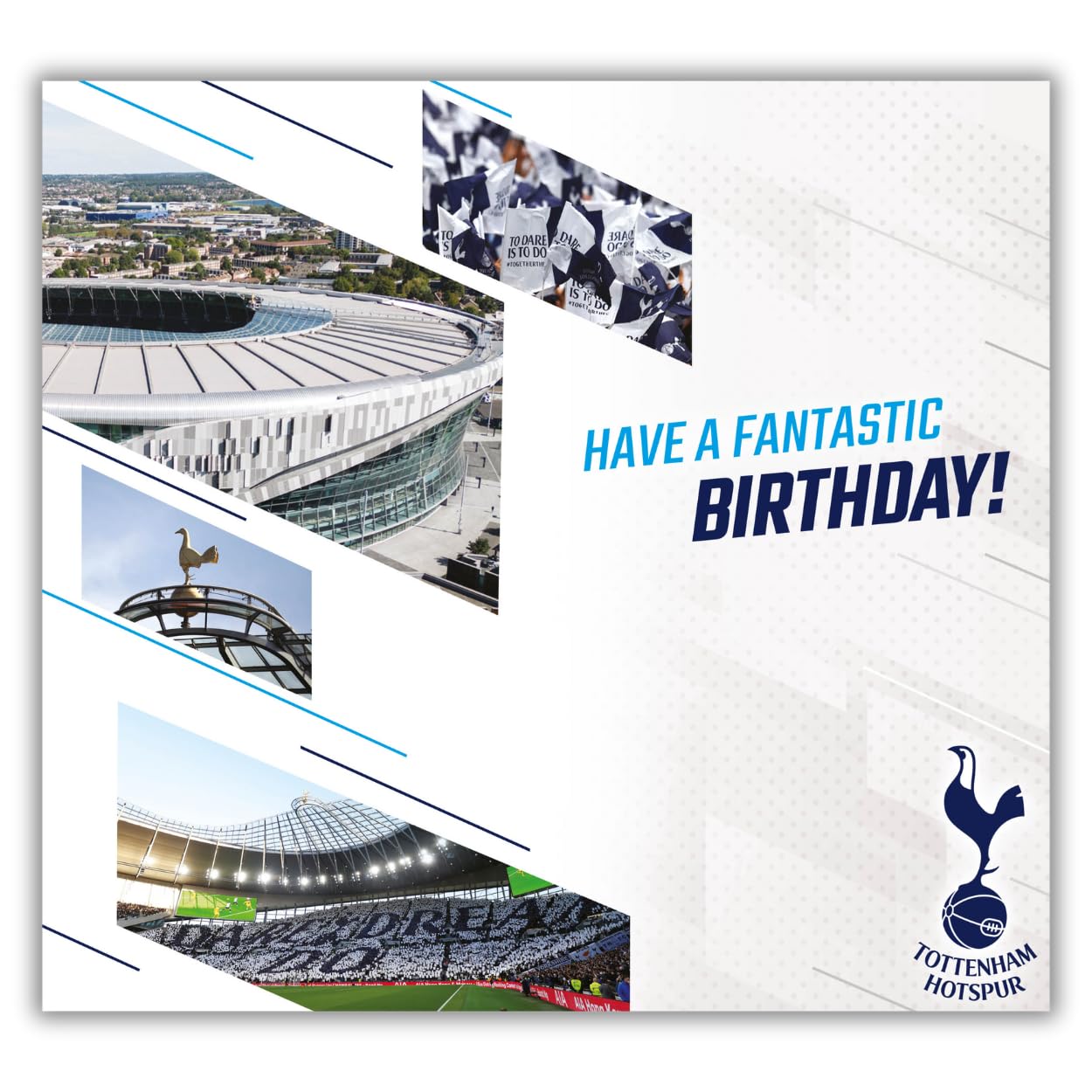 Geburtstagskarte Für Enkel – Tottenham Fußball-Design Mit 'Tottenham's No.1 Fan' – Geprägt & Mit Silberfolie, 228x158 Mm, Made In UK