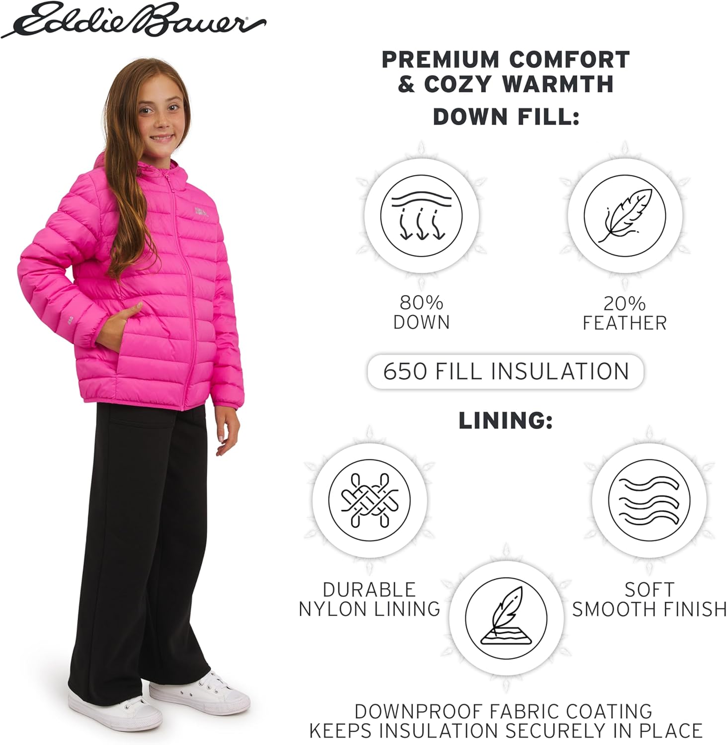 Eddie Bauer Boys' CirrusLite Lightweight Down Puffer Jacket