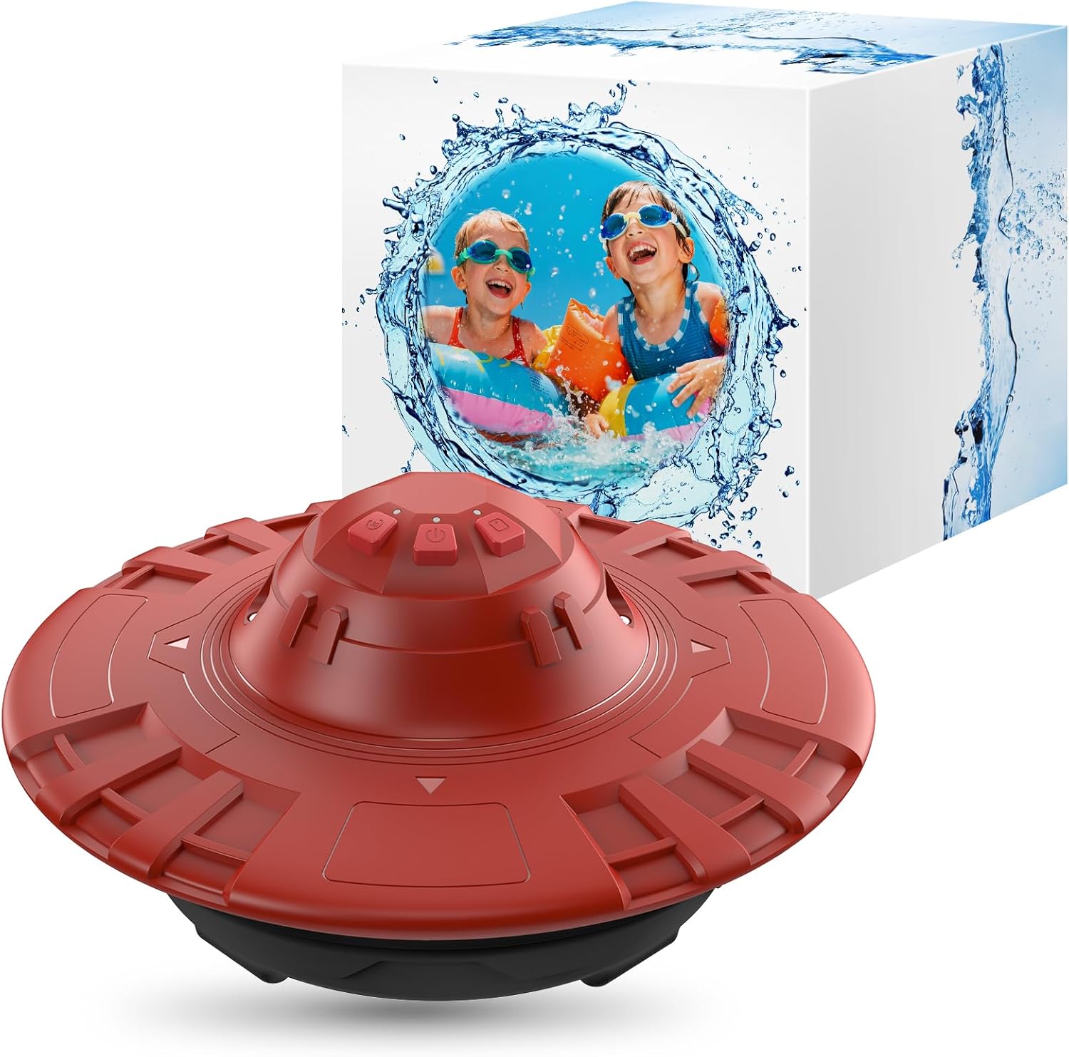 Pool Alarm, 110dB Loud Floating Pool Safety Alarm for Inground & Above Ground Pools | Adjustable Sensitivity, 20'x40' Coverage | Child & Pet Protection, Easy Setup, All Pool Types (Red+Black)