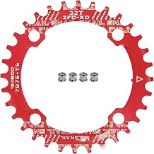 104 BCD Chainring 30-52T 7-12 Speed Compatible CNC 7075 Aluminum Narrow Wide Tooth Round Oval Chainrings for MTB/Road Bike Ebike Chainwheel Black/Red