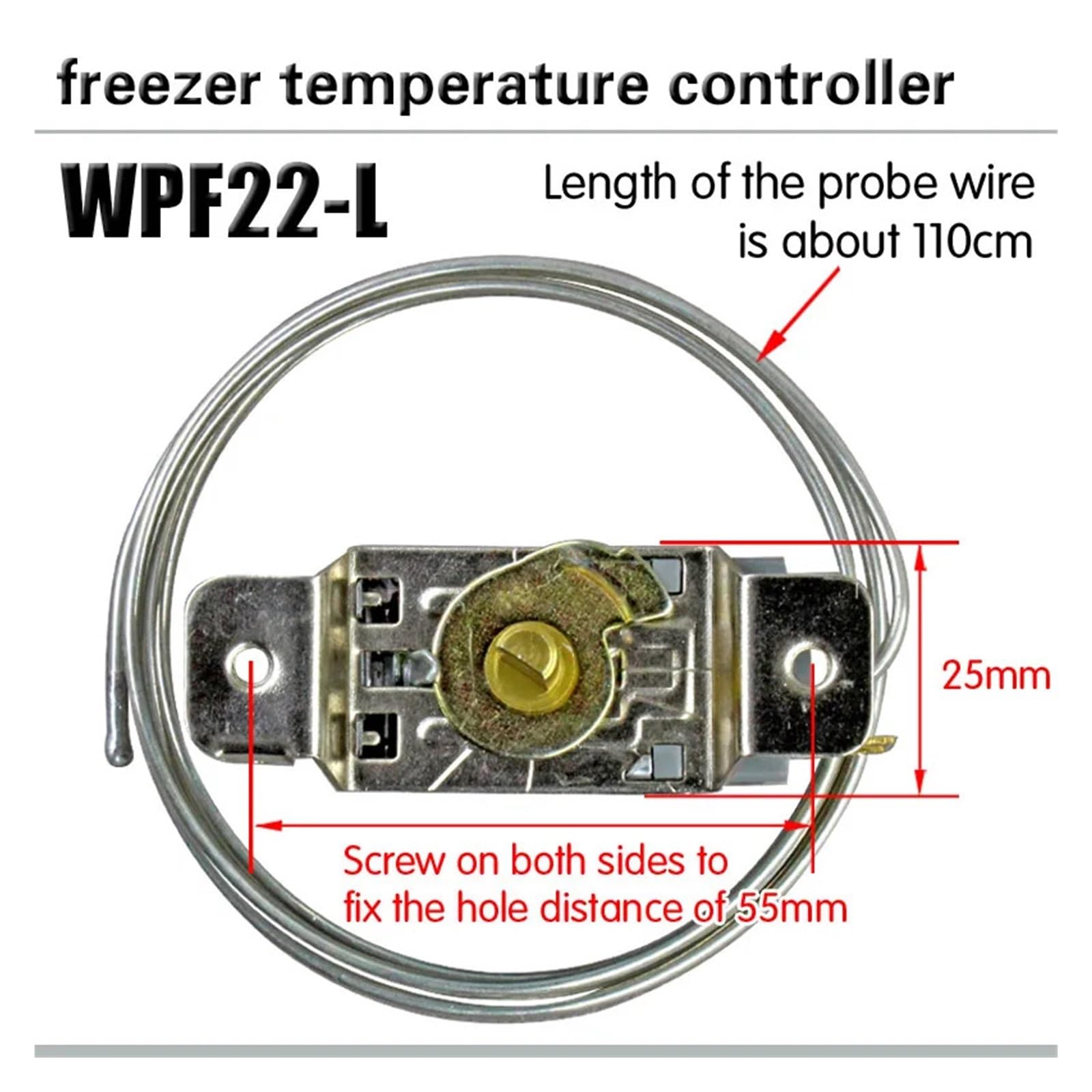 Termostato per congelatore WPF22-L, regolatore di temperatura in metallo per la casa, 250 V, 1 pezzo