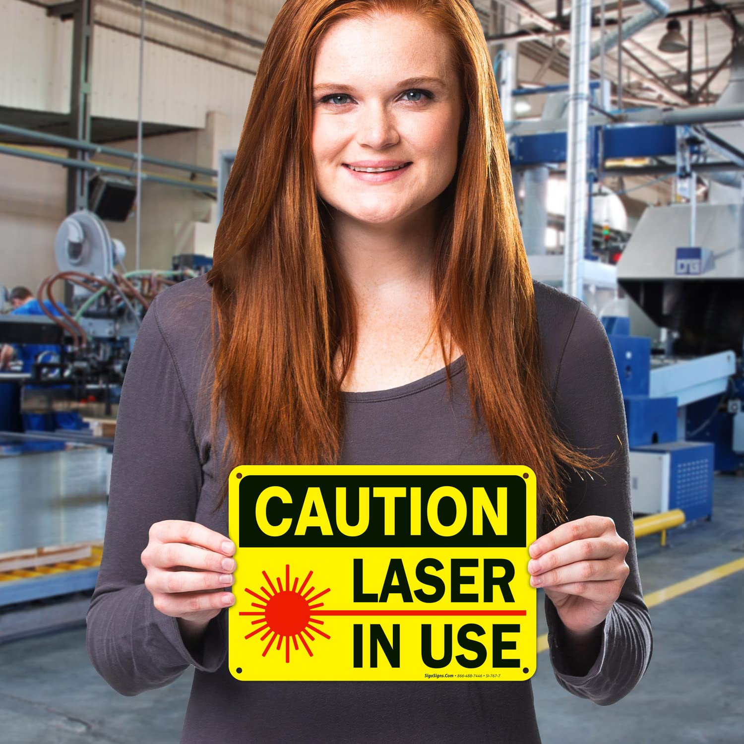 Laser in Use Sign, Caution Sign, — Amazon image 9