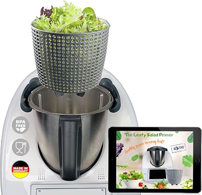 MixFino Accessorio per Bimby Thermomix TM7, TM6, TM5: Centrifuga Insalata e Asciuga Verdure. Cestello capiente per cuocere pasta e patate. Qualità Premium Made in Germany, senza BPA.