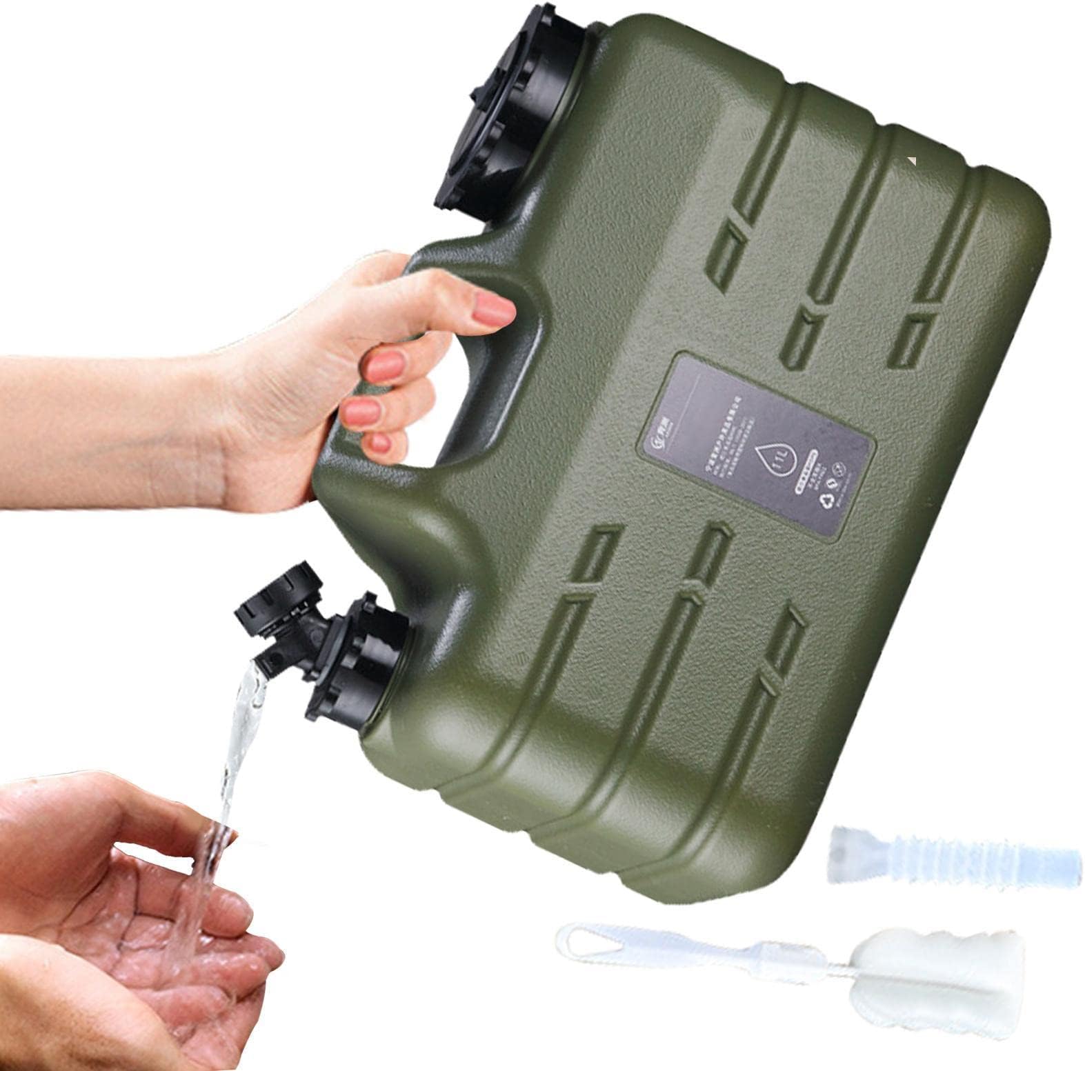 Water Storage Tank with Spigot,Camping Water Storage Carrier With The Handle Design - 3 In 1 Water Storage Barrel with Good Sealing, Equipped with Silicone Plug to Prevent Water Leakage Chen