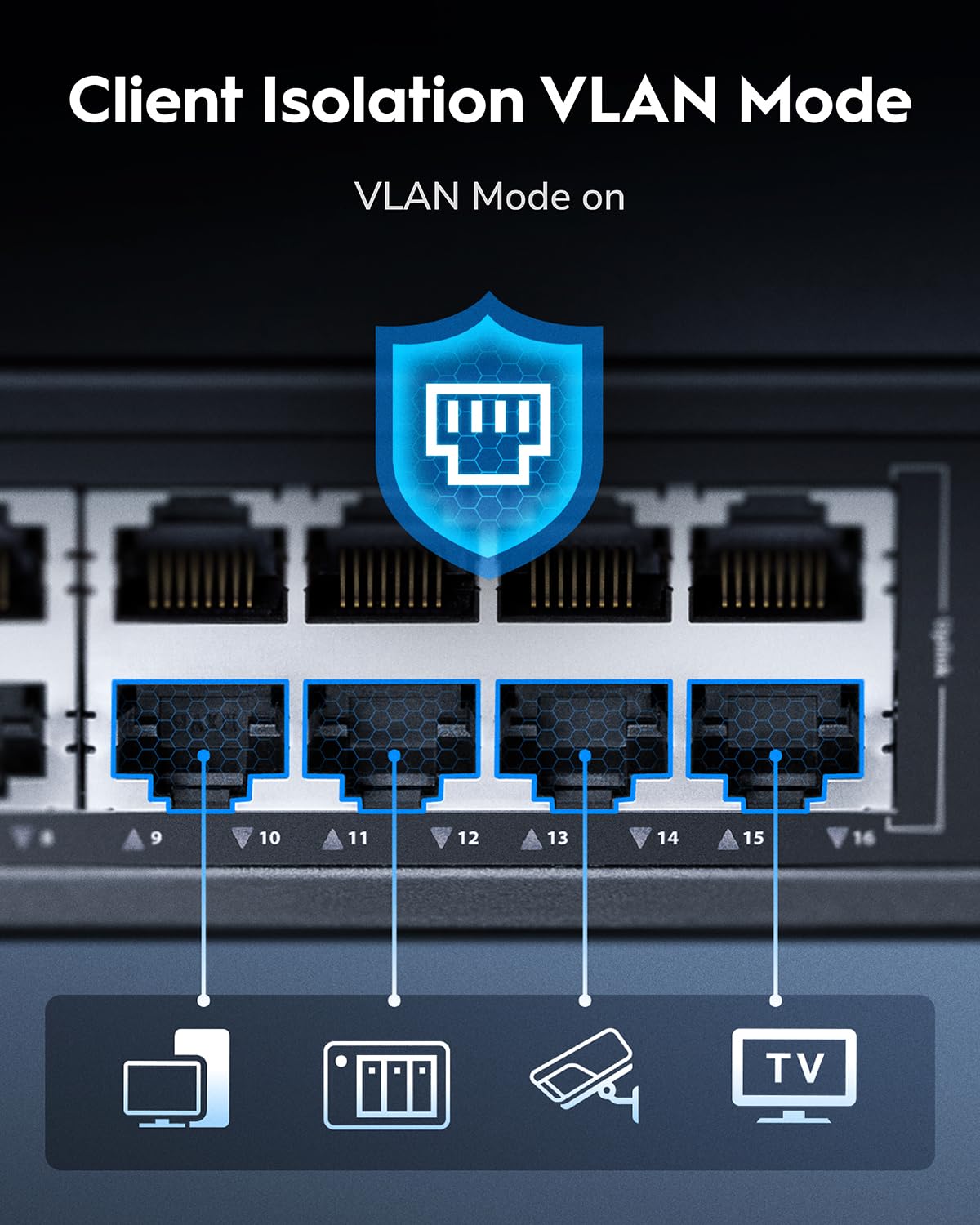Cudy GS1016 - Unmanaged Switch Gigabit en Bastidor para Empresas (16 Puertos, detección automática, 1000 Mbps, optimización del Rendimiento, Plug and Play), Negro