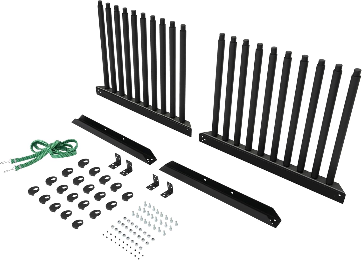 KUAFU Universal 9-Lite Windshield Rack - 24-Inch Height, Glass Rack for Trucks with PVC Pad & Foam Padding, Elastic Strap Rope