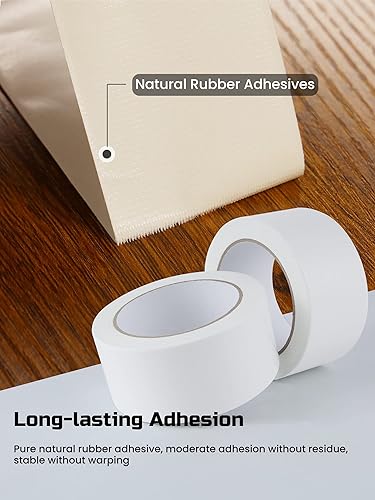 Miniatura 6 de Lichamp Paquete de 10 cintas adhesivas de doble cara para suelos de madera dura, 2 pulgadas de ancho por 11 yardas para alfombras de área,