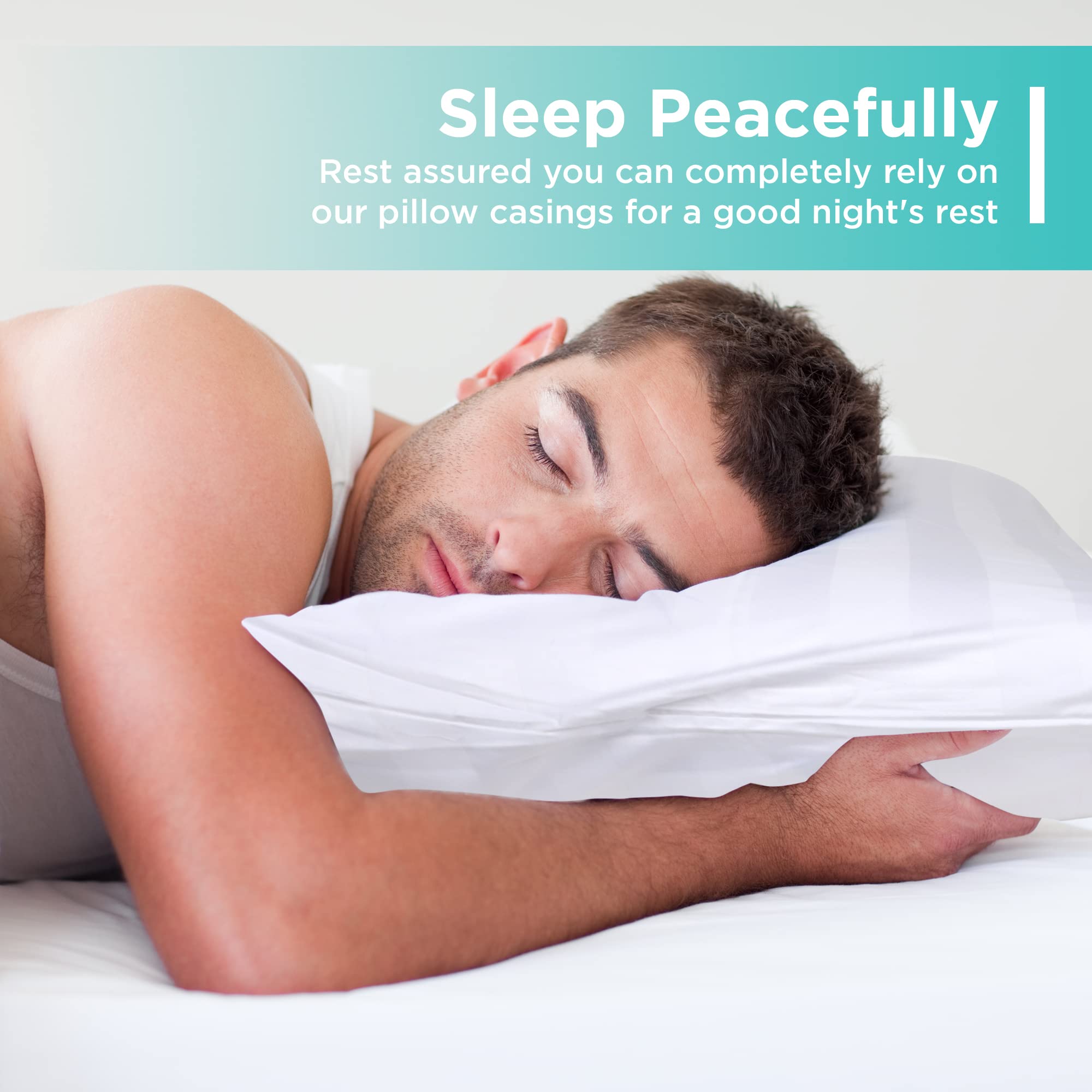 Damasco - Juego de 2 fundas protectoras de almohada, 100 % algodón, 300 hilos 7