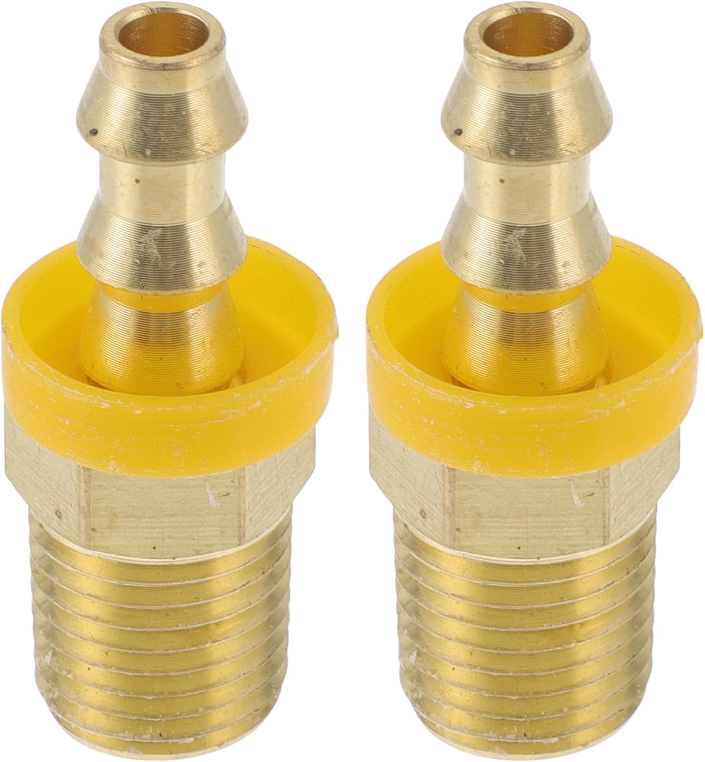 Brass Hose Barb Fittings 3/8" 1/4"NPT Male Thread Barb Fitting for Air Water Oil Gas Fuel 2 Pcs Gold Tone