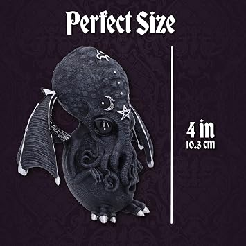 Nemesis Now Cult Cuties Culthulhu Figurine 10.3cm, Resin, Black, Scarily Adorable Winged Cat Figurine, Silver Detailing, Cast in the Finest Resin, Lovingly Hand-Painted