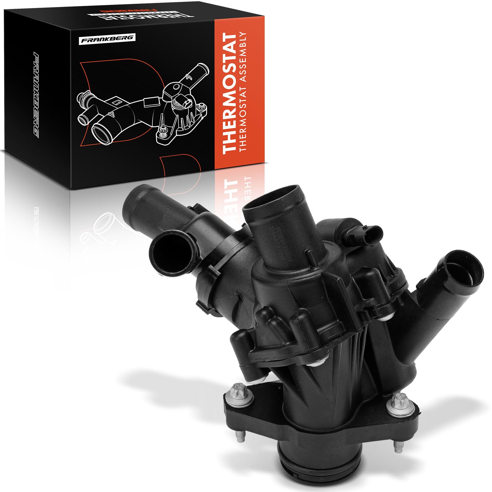 Frankberg Termostato del liquido di raffreddamento A2702000615 | Compatibile con: Classe A W176, CLA Shooting Brake X117, CLA Coupé C117, Classe B W242 W246, Classe GLA X156